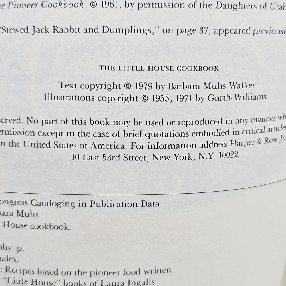 The Little House Cookbook Frontier Foods Laura Ingalls Wilder Barbara Walker